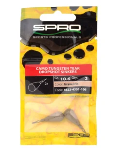 SPRO CAMO TUNGSTEN TEAR DROPSHOT SINKERS - GRAVEL PIT